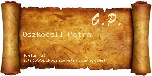 Oszkocsil Petra névjegykártya