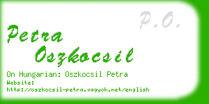 petra oszkocsil business card